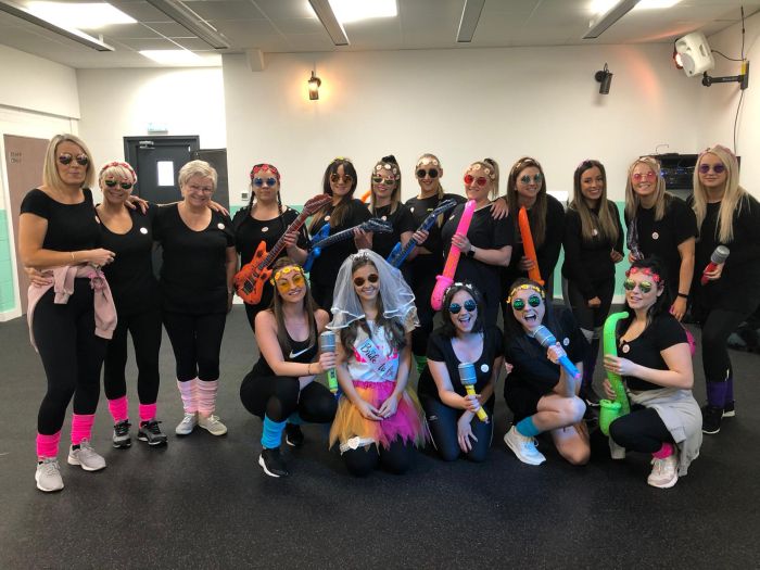 Bride and friends celebrating at Line Dancing hen party Brighton